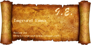 Imgrund Emma névjegykártya